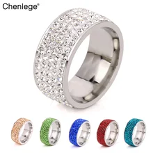 

chenlege new arrive fashion jewelry for women style finger full crystal ring charms CZ rhinestones stainless steel rings 2019
