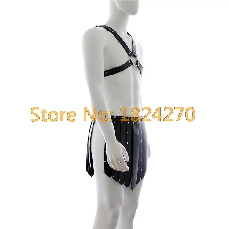 Faux Leather Hot Sexy Lingerie for Men Sex Fetish Bondage Body Harness Male Primitive Lingerie with Dress Erotic Costumes