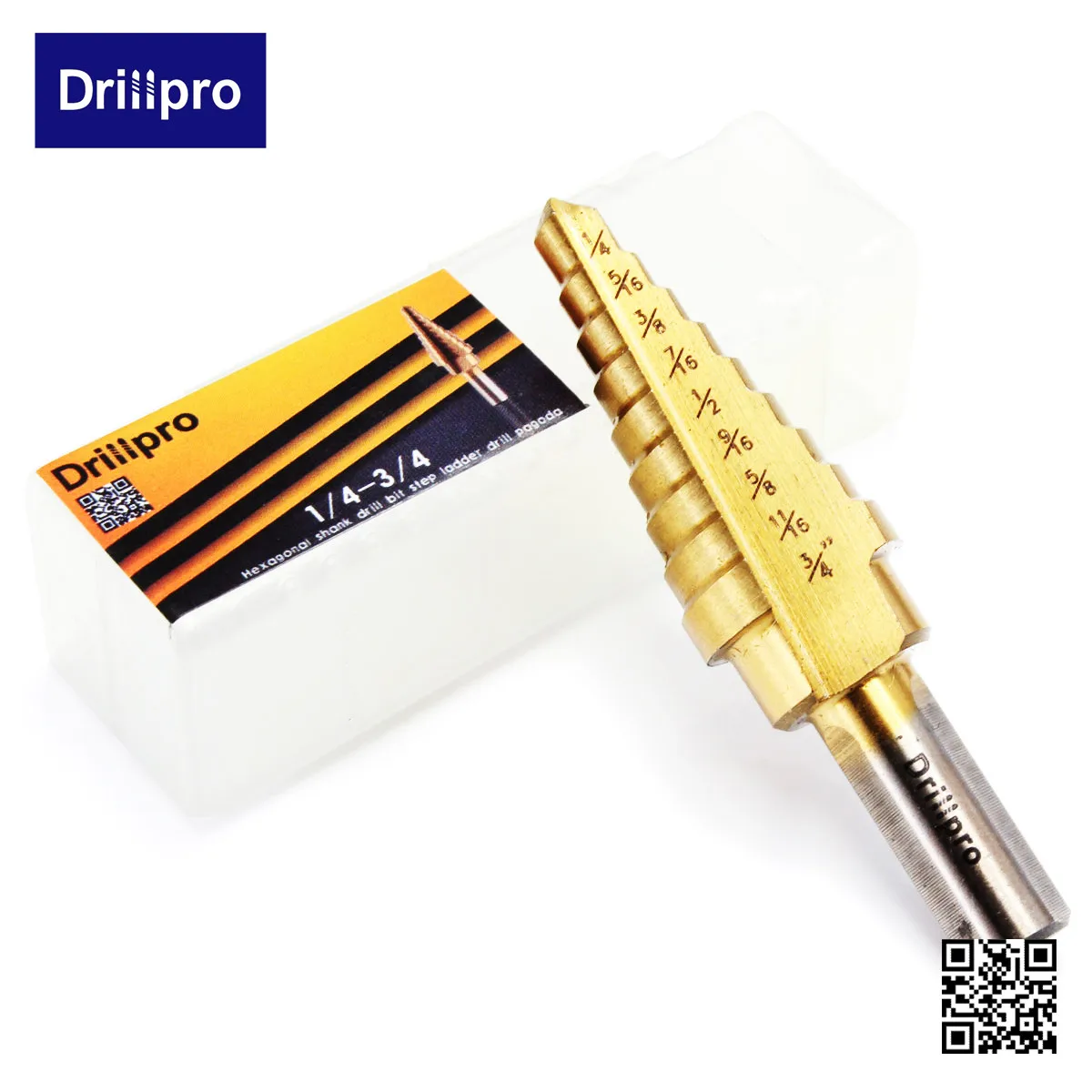 Drillpro 1x1/"-1-3/8" Шаг сверло набор Титан покрытием высокого Скорость Сталь ступенчатая Буровая головка бура - Цвет: Оранжевый