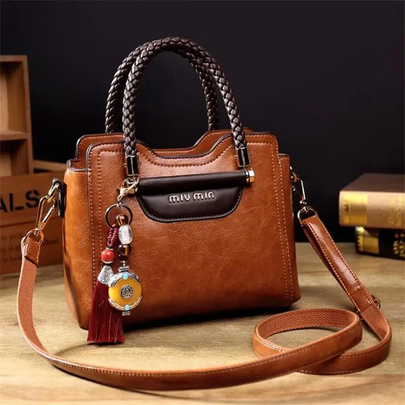 

Genuine Leather bags lady Handbagss Famous Brand Messenger bagss 2019 Retro Ladies Shoulder Hand Femme Main A Sac