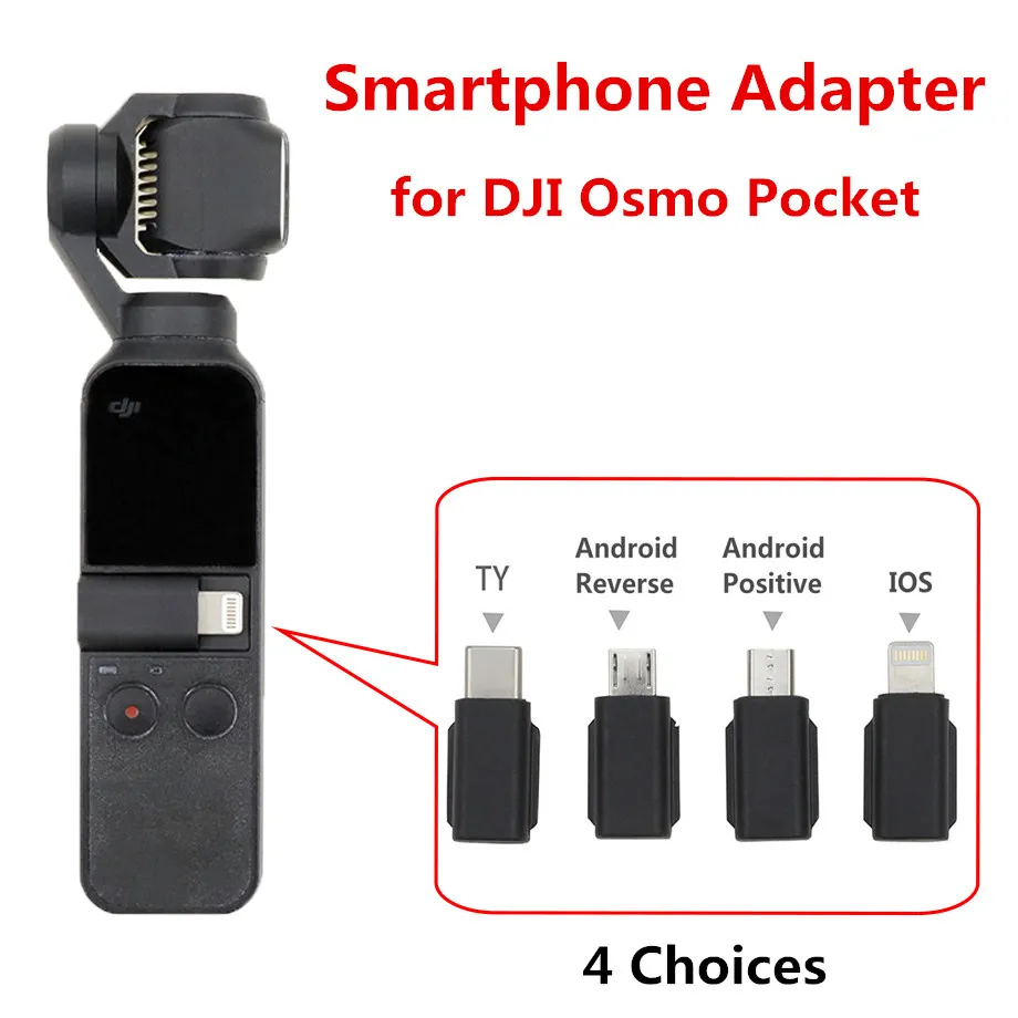 

For DJI Osmo Pocket Adapter Connect to Android Smartphone with Micro USB/Type-C/Lighting Connector Accessary