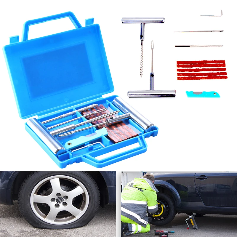 

11pcs/Set Tire Repair Kit Diagnostic Motorcycle Tools Tubeless Tire Repair Kit Car Van Vehicle Wheel Tire Puncture Mending Tools