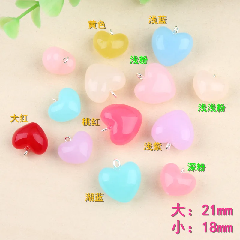 

10pcs 18MM Acrylic love peach heart charms pendants key hanger mobile phone lanyard DIY decoration accessories wholesale