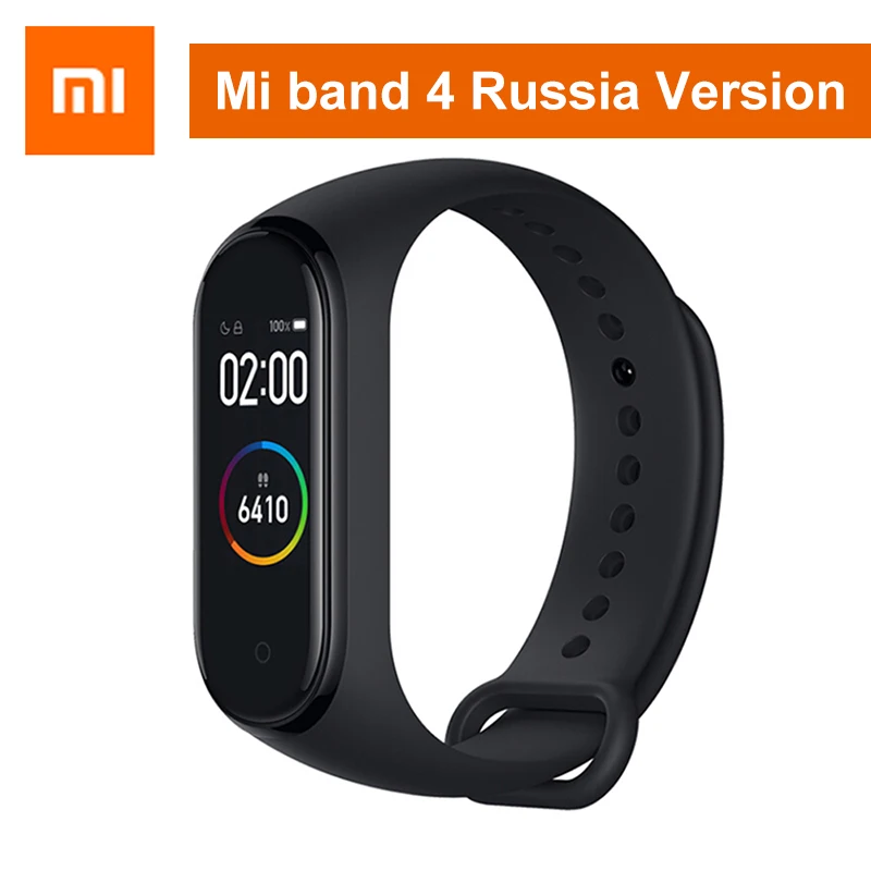 Xiaomi mi Band 2 mi Band 3 mi Band 4 умный Браслет Bluetooth 4,0 спортивные умные часы монитор сердечного ритма Смарт-браслет для Android iOS - Цвет: Mi Band 4 RU