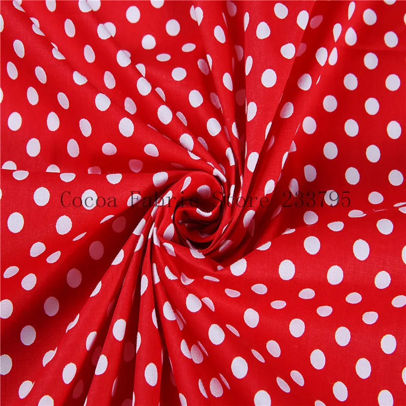 

100cm x 160cm 100% Cotton Fabric,Quilting Cloth,Home Textiles Fabric,DIY Handmade Patchwork Textile Red Dot series XX-159357