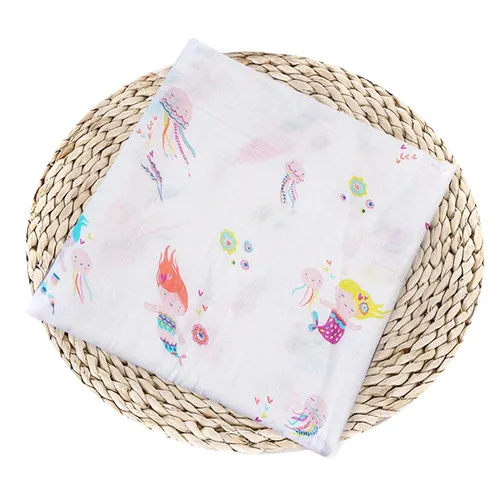 Puseky/детское муслиновое одеяло с принтом фламинго, розы, фруктов, постельные принадлежности, пеленки для новорожденных, пеленки для новорожденных, одеяло из хлопка - Цвет: 03