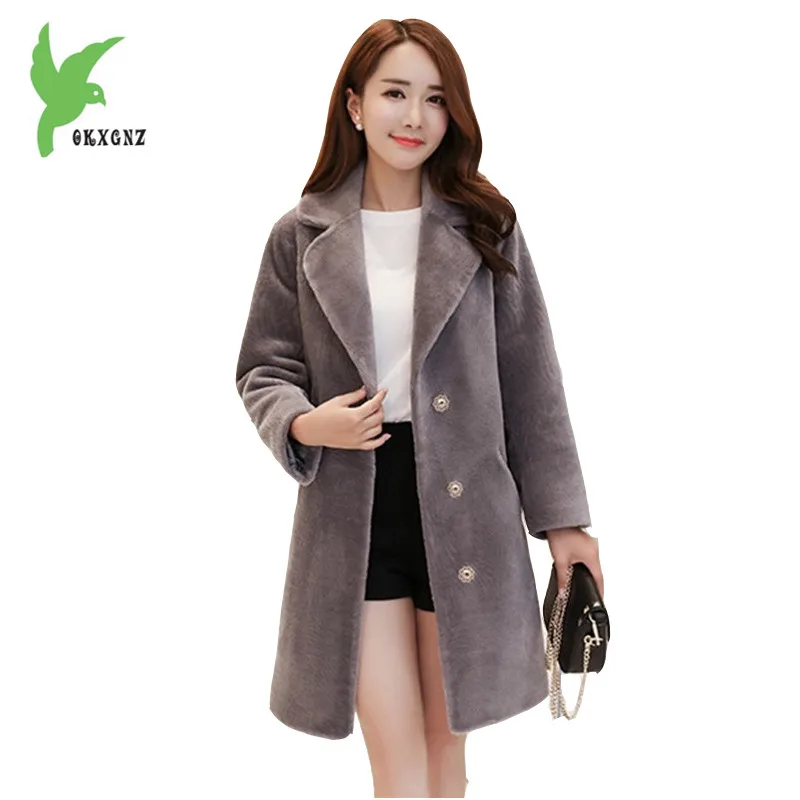 Куртка женская теплая из искусственного меха большого размера OKXGNZ660|fur coat|women fauxfaux
