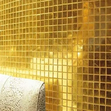 25 мм Королевский стиль, сопротивление щелочи, имитация золотого зеркала, стеклянная мозаичная плитка, Храмовая кровля для бассейна, настенная плитка для пола