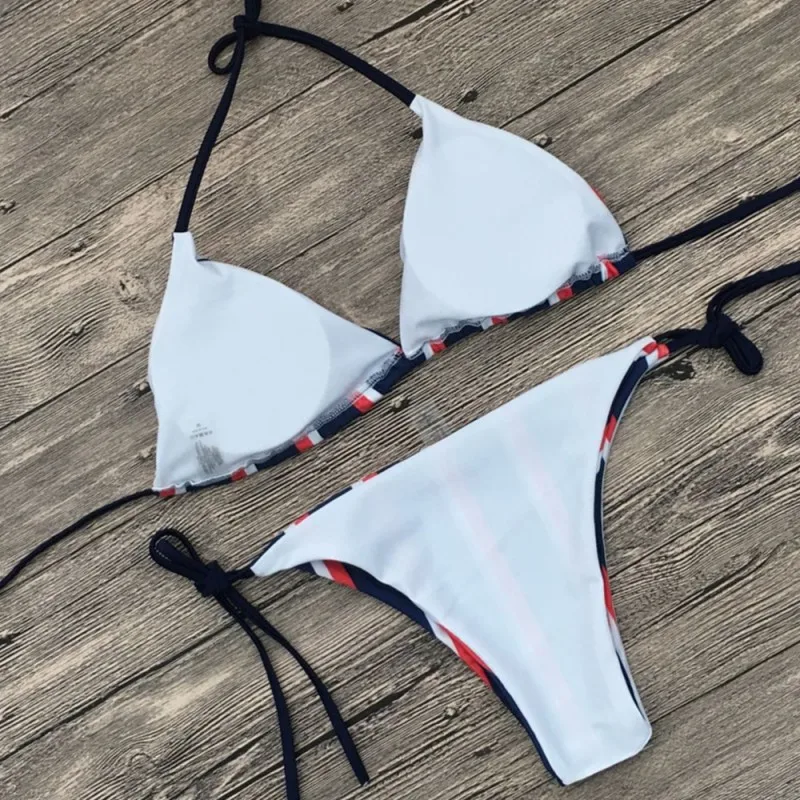 

Women Halter Neck Bikini Set Push-up Padded Bra Swimwear Triangle Swimsuit