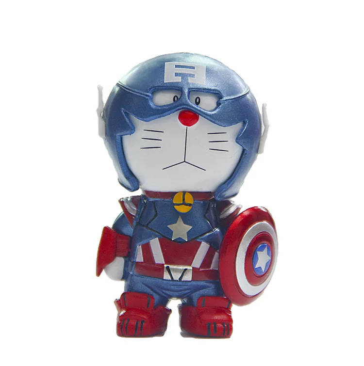 

Action Figure Marvel Captain America cos Doraemon 6.5cm PVC Animation gifts Cartoon Collection Model Anime