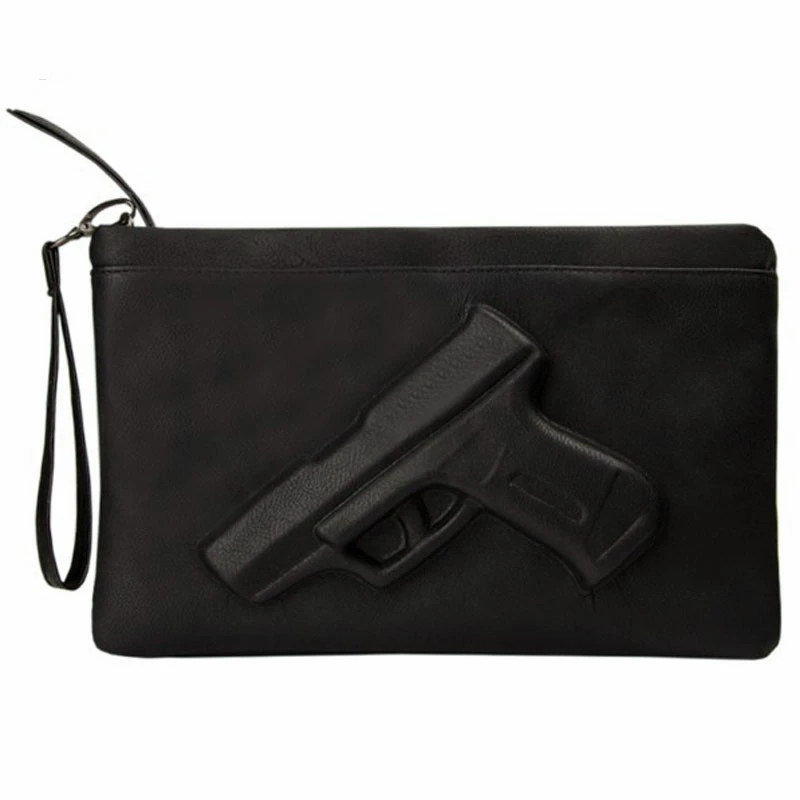 Клатч с 3D принтом "пистолет", женская вечерняя сумочка, кожаные сумочки, дизайнерские вечерние сумочки, женские сумки-мессенджеры, конверты, клатчи, bolso negro