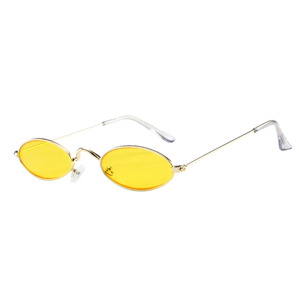 Маленькие овальные солнцезащитные очки для мужчин Мужская металлическая оправа ретро желтые красные винтажные маленькие круглые солнцезащитные очки для женщин c0402