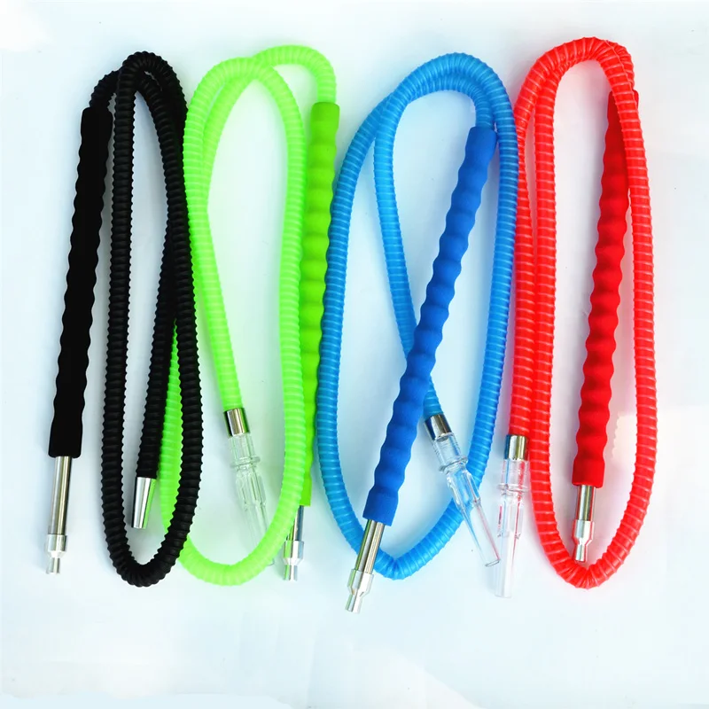 Length:1.9M Shisha Hookah Hose With Aluminum Stem EVA Handle Acrylic Hose Shisha Tube Water Smoking Pipe Narguile Accessories