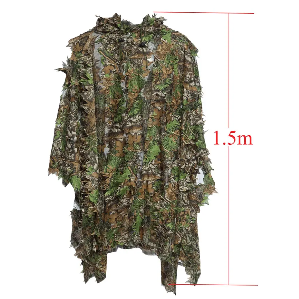 1-5m-3D-Hunting-Camouflage-Ghillie-With-Cap-Suit-Clothes-Jungle-Cloak-Poncho-Camo-Bionic-Leaf (2)