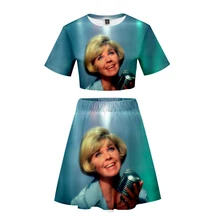 Doris Day/костюм с короткой юбкой,, 2 футболки с короткими рукавами и платье Дорис, костюм из двух предметов, Новые повседневные комплекты высокого качества