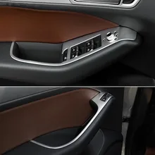 Панель подлокотника для двери автомобиля, декоративная крышка, дверная ручка из нержавеющей стали, рамка для Audi Q5 2010-, аксессуары для интерьера