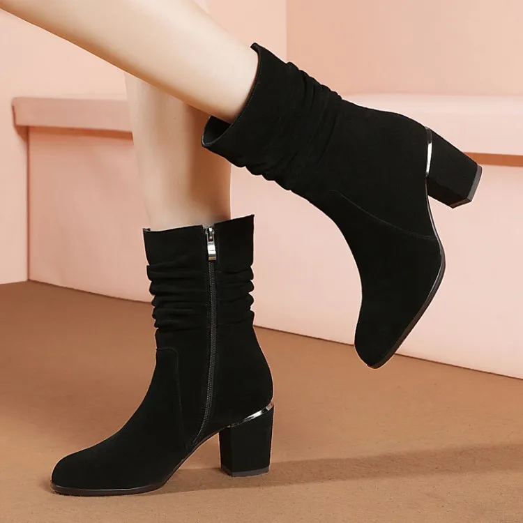 wildleder high kalb mode mid {zorssar} fr frauen stiefel heel echte wPkiTZXOu