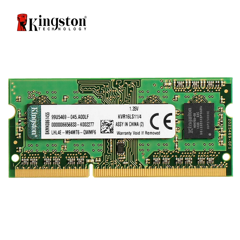 Оперативная память для ноутбука kingston DDR3 4 Гб(1600 МГц-низкое напряжение-KVR16LS11/4