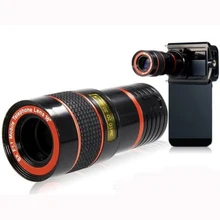 1 шт. HD Универсальный Одиночный 8X телефото телескоп объектив с зажимом для iphone 5 6 7 plus для samsung Galaxy s5 s6 s7 edge