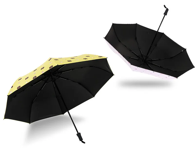 Прекрасные женские зонты, защита от дождя, защита от УФ, защита от солнца, женский зонт, креативный подарок для девочек, желтый, три складных зонта