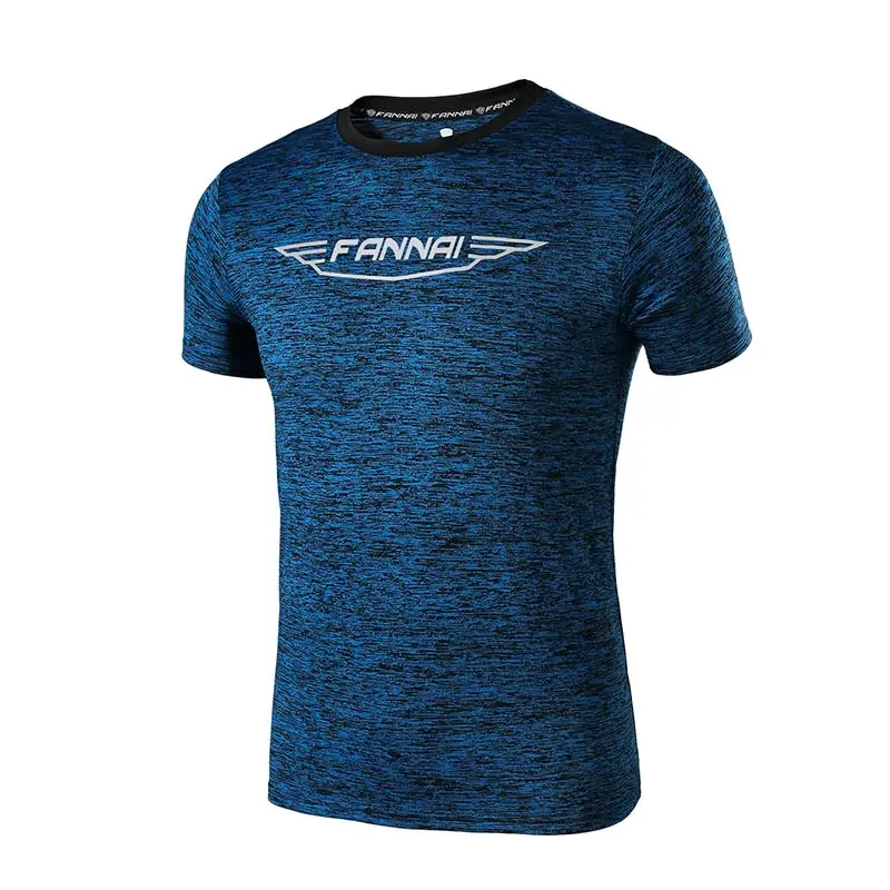 Мужской спортивный топ быстросохнущая футболка с коротким рукавом, спортивный фитнес Баскетбол, Мужская дышащая тренировочная футболка тренировочный свитер, Топ - Цвет: Navy Blue