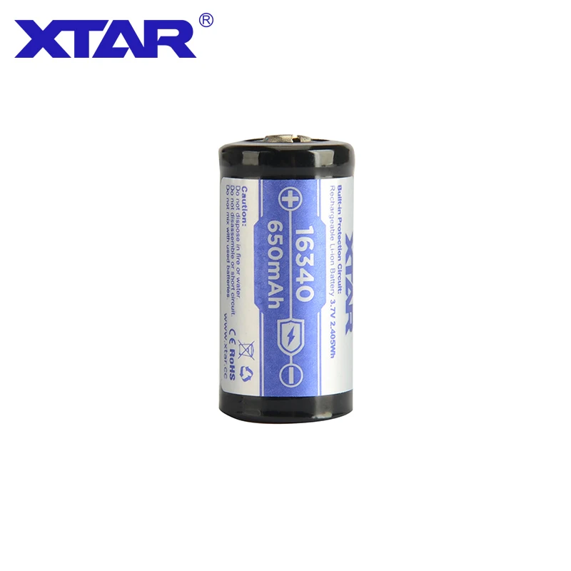 2 шт. литий XTAR 16340 650 mAh 3,6 V защищенный Перезаряжаемые Li-Ion Батарея по MC1 MC2 PB2 VC2 VC4 SV2 VP4 плюс MC6 зарядное устройство