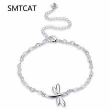 SMTCAT Милая подвеска в виде стрекозы ножные браслеты из чистого серебра для женщин лодыжки браслет на ногу ножной браслет серебро бижутерия для ног Аксессуары