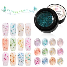 Meet across 5 ml 3d diy 자연 말린 꽃 요정 네일 젤 폴란드어 꽃 매니큐어 끄기 uv 네일 아트 젤 접착제 광택 장식(China)