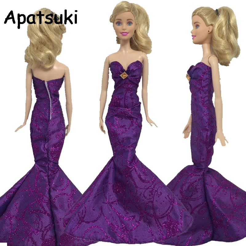 purple fishtail dress