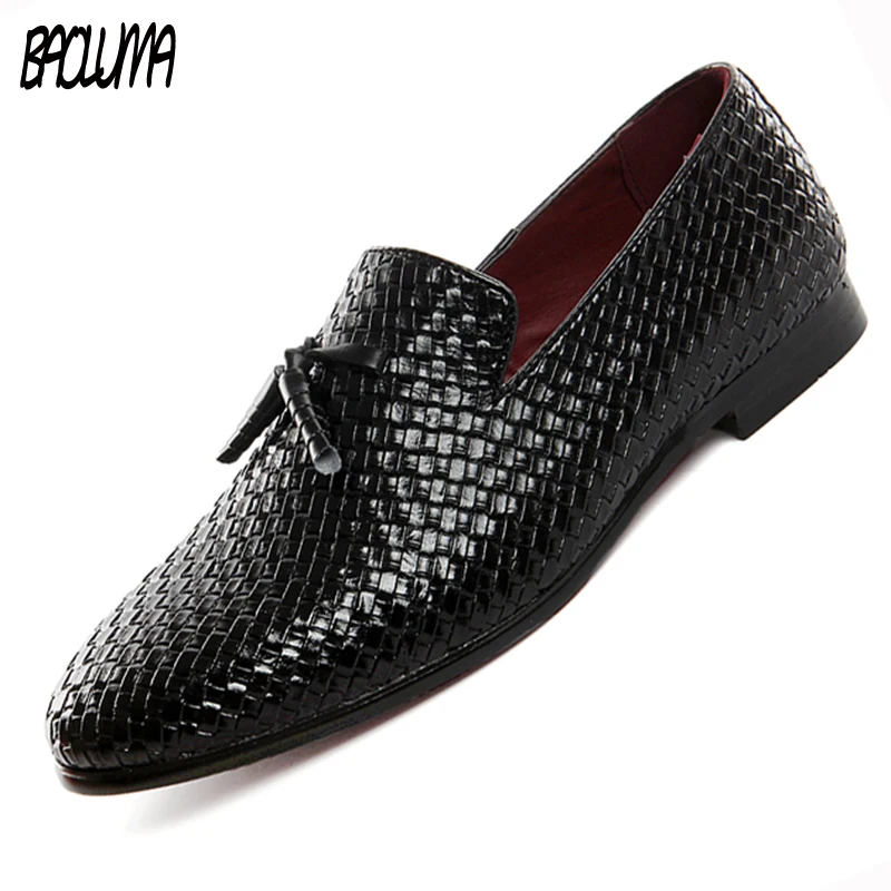 

BAOLUMA Mens Designer Shoes Oxford Soft Artificial Leather Men Shoes Pointed Toe Slip-on Spring Autumn Men Shoes Driving Shoes