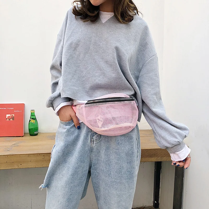 

Annmouler Large Capacity Women Waist Bag Mesh Chest Bag Multicolor Fanny Pack for Girls Ladies Phone Pouch Belt Bag