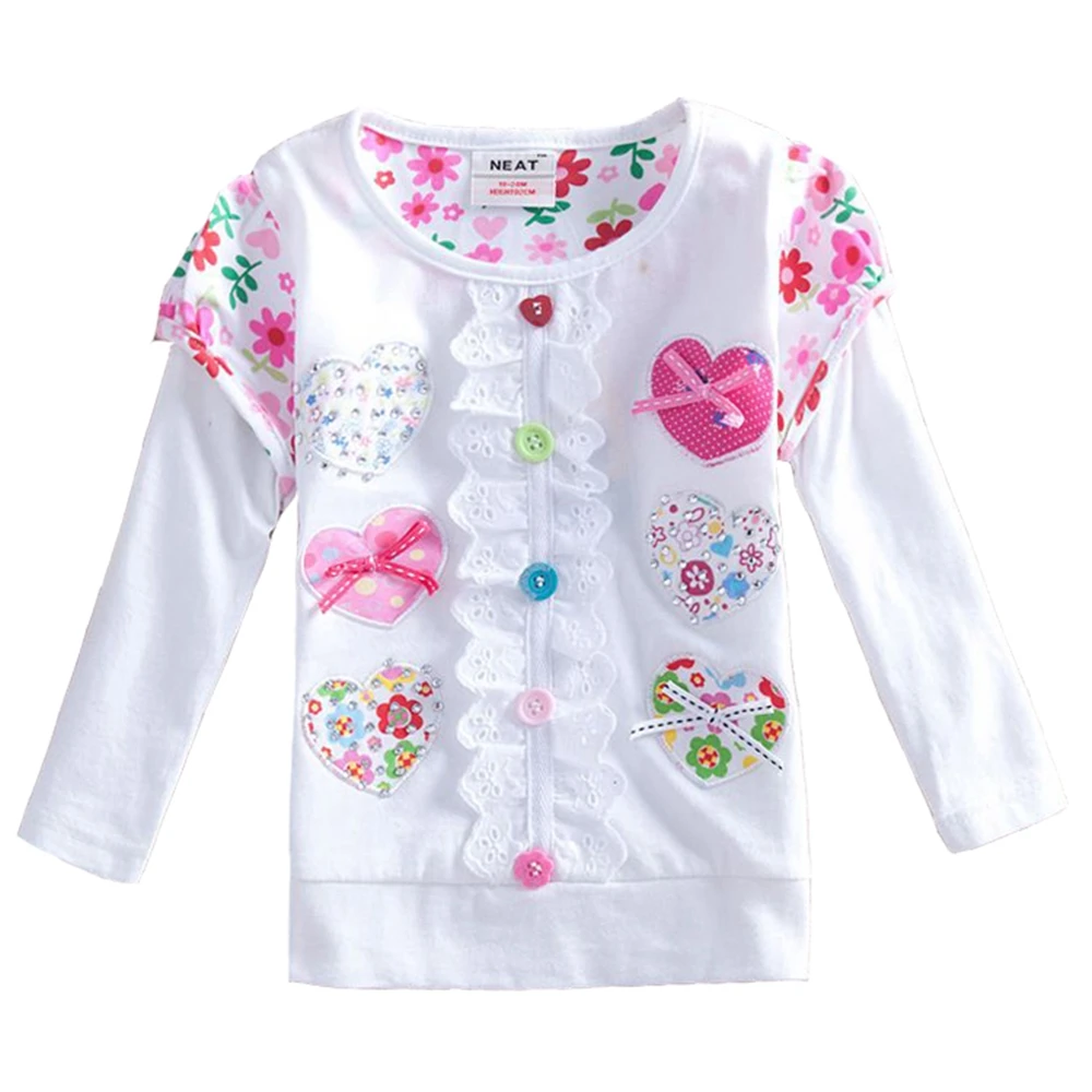 Retail T shirts for Girls Long Sleeve t shirt Baby T Shirt Child