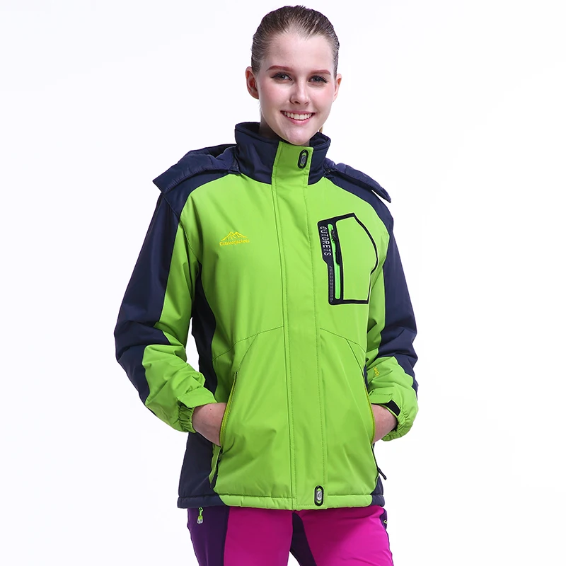 Winter Women Fleece Hiking Jackets Plush Thermal Clothing