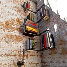 Wall Shelves Floating Shelf Bookshelf Wall Bookrack Wall-Mounted Bookcase Industrial Style Commodity Shelf Iron Pipes