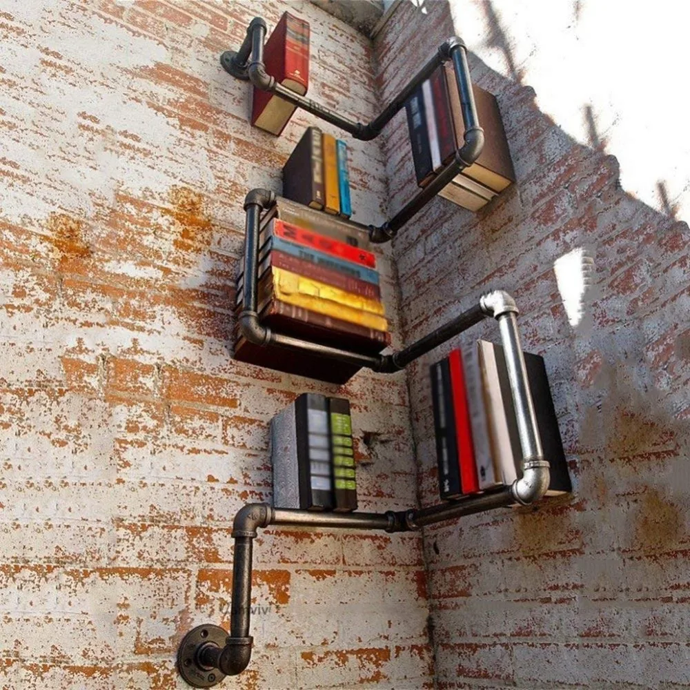 جدار رفوف الجرف العائمة رف الكتب جدار Bookrack الحائط خزانة الصناعية نمط السلع الجرف أنابيب الحديد جدار رفوف الجرف العائمة رف الكتب جدار Bookrack الحائط خزانة الصناعية نمط السلع الجرف أنابيب الحديد