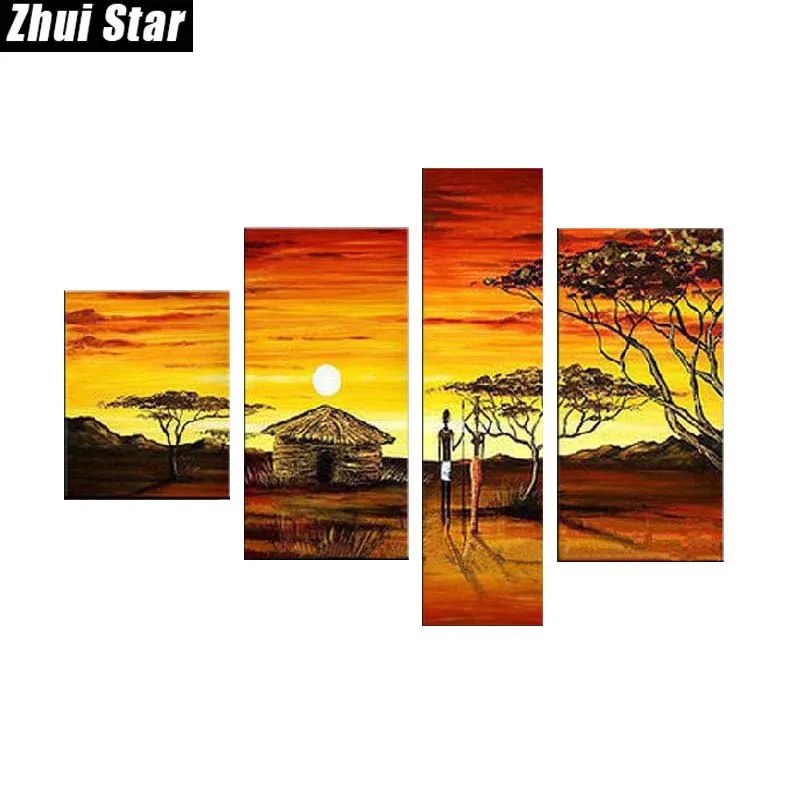 

5 шт. полный алмазов 5D DIY алмазная живопись Сумерки Алмазная Вышивка крестом картины для гостиной и свадебные украшения XPZ