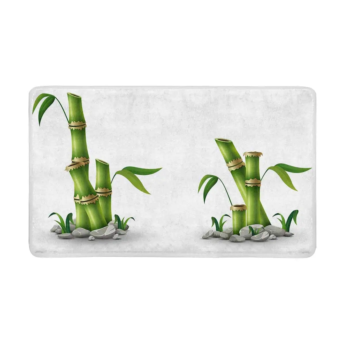 Green Bamboo Stems with Leaves Indoor Doormat Non Slip Front Entrance Door Mat Rug Green Bamboo Stems with Leaves Indoor Doormat Non Slip Front Entrance Door Mat Rug