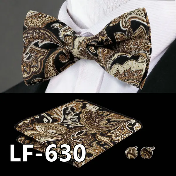 LF-603, Barry.Wang, мужские брендовые регулируемые цветные галстуки-бабочки с принтом, носовые запонки, Наборы для мужчин, официальные, свадебные, вечерние, для жениха - Цвет: LF0630