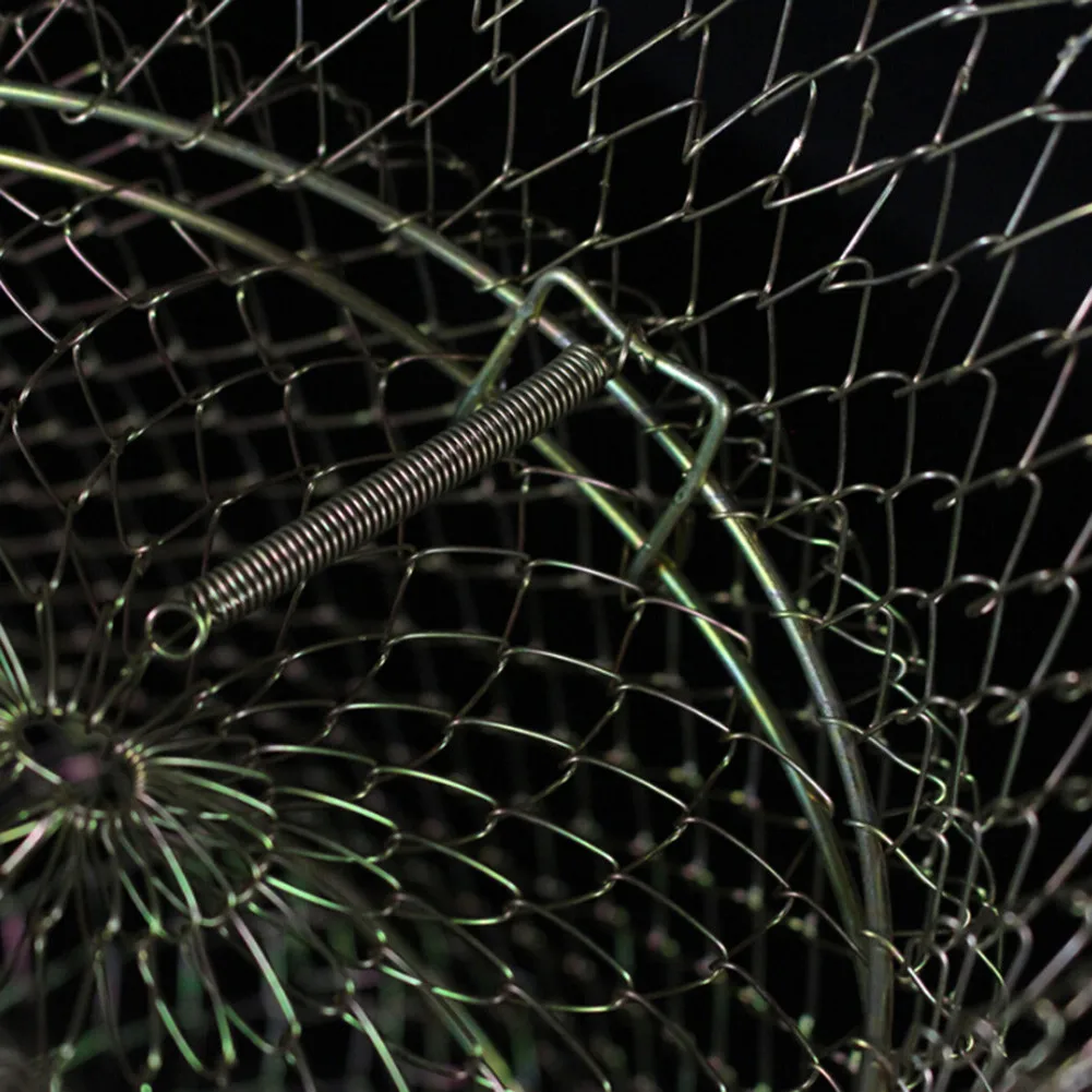 Портативный 3 размера анти-висячая складная стальная проволока рыболовная сеть рыба креветка сетка клетка рыболовная Ловушка сеть