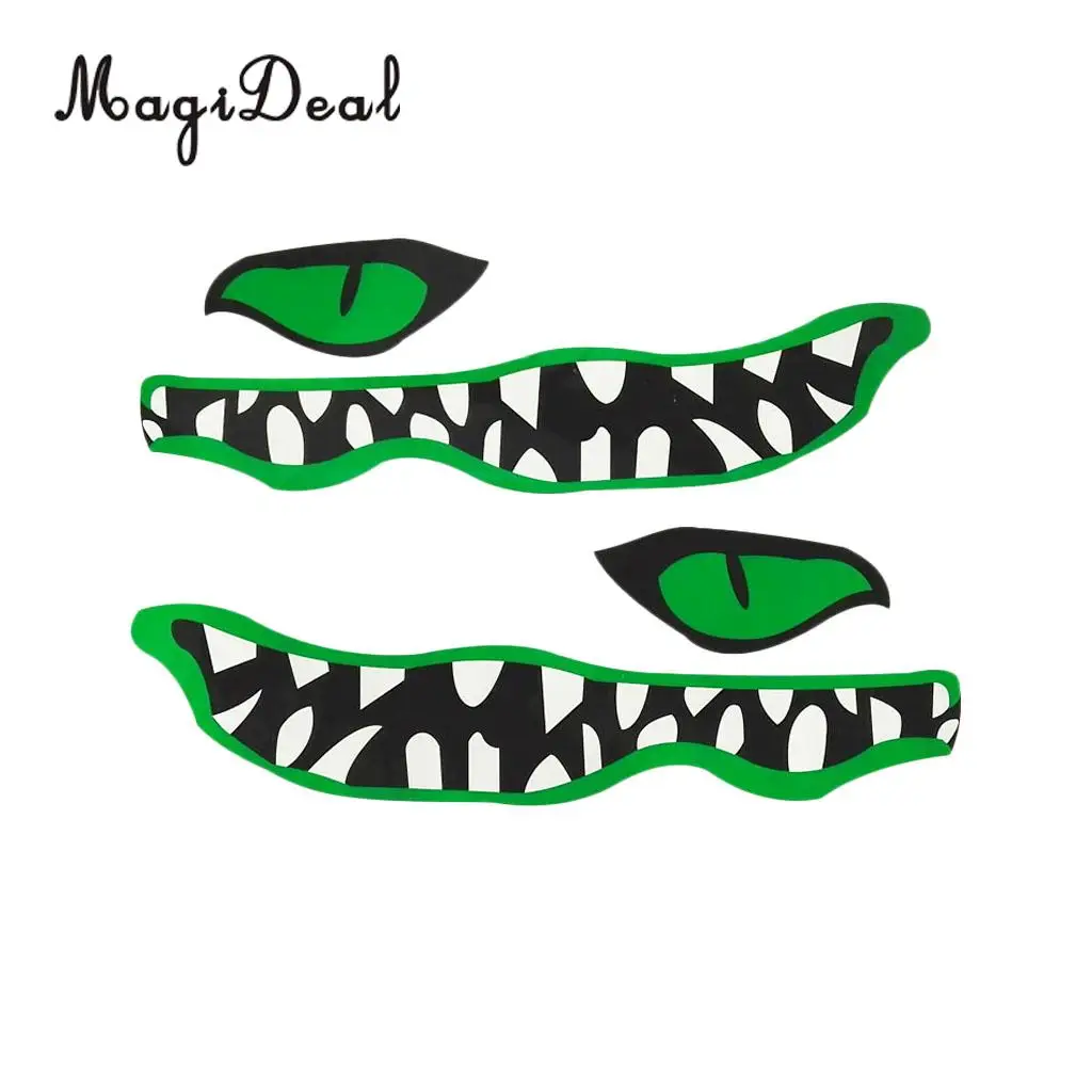 MagiDeal New 1 Pair River Monster Mouth&Eye Vinyl Decal Stickers for Kayak Canoe Fishing Boat Car Truck Yaht Dinghy Window Decor