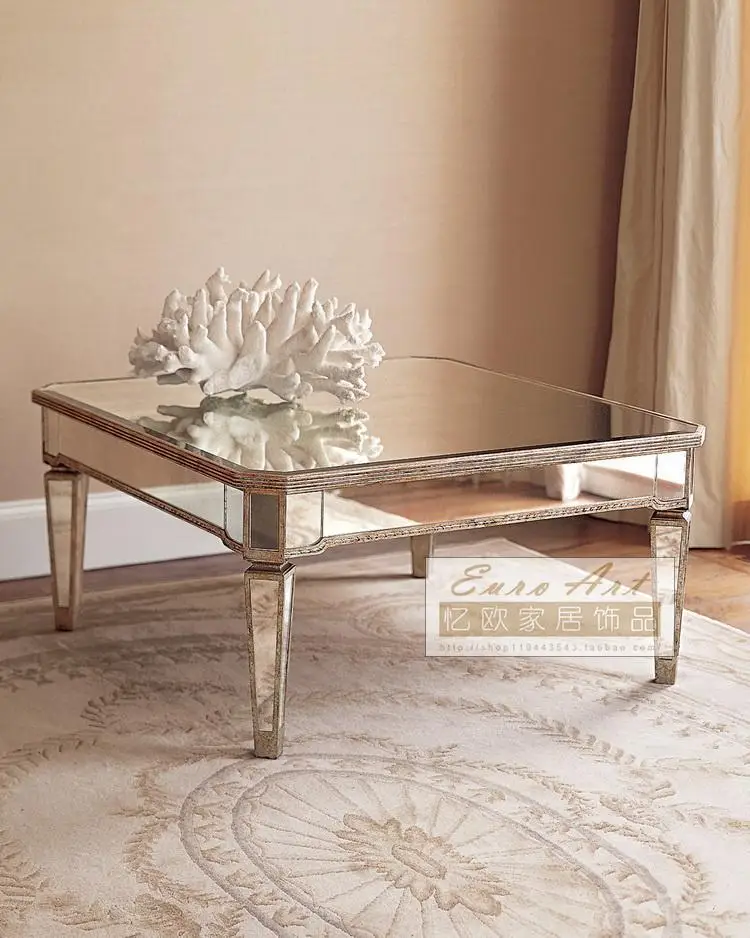 Rappelant la européenne miroir verre table basse table ...