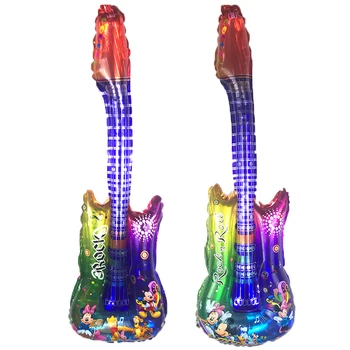 

20psc Mickey Minnie pattern guitar air balloon foil balloons happy birthday party decorations kids toy Supplies