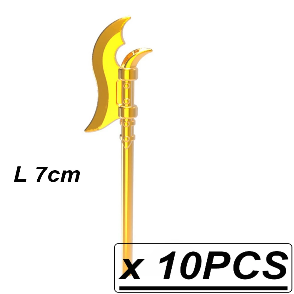 Средневековье копье топор меч копья MOC средневековые Рыцари оружие строительные блоки кирпичи аксессуары игрушки для детей - Цвет: 10Pcs PGPJ0019