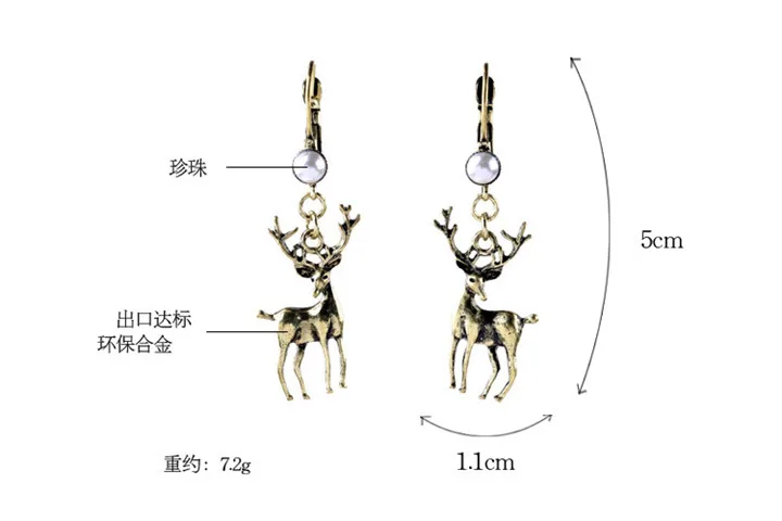 1    Creative Red Enamel Glaze Earrings Women Fashion Jewelry Cute Birds Flamingo Wild Earrings Alloy Deer Pearl Wolf Head Earrings