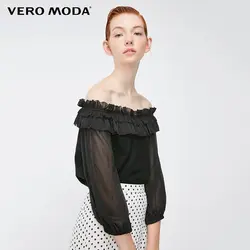 Vero Moda 2019 Новая женская плиссированная затянутая талия эластичные манжеты Шифоновые Топы | 318430502