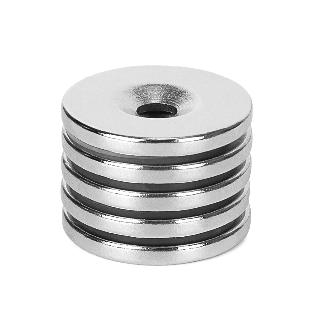 5 шт N35 магниты неодимовый магнит с круглым отверстием D25 * 3 мм 5 мм супер сильный постоянный круглый неодимовые магниты