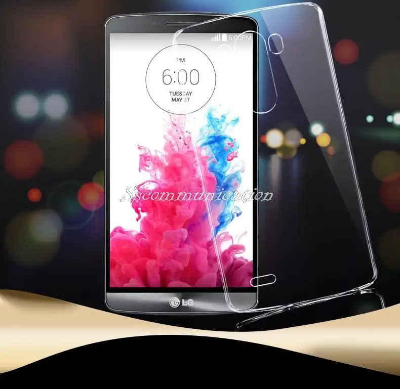 Чехол для LG G3 пластик прозрачный кристалл ультратонкий жёсткая задняя часть кожи