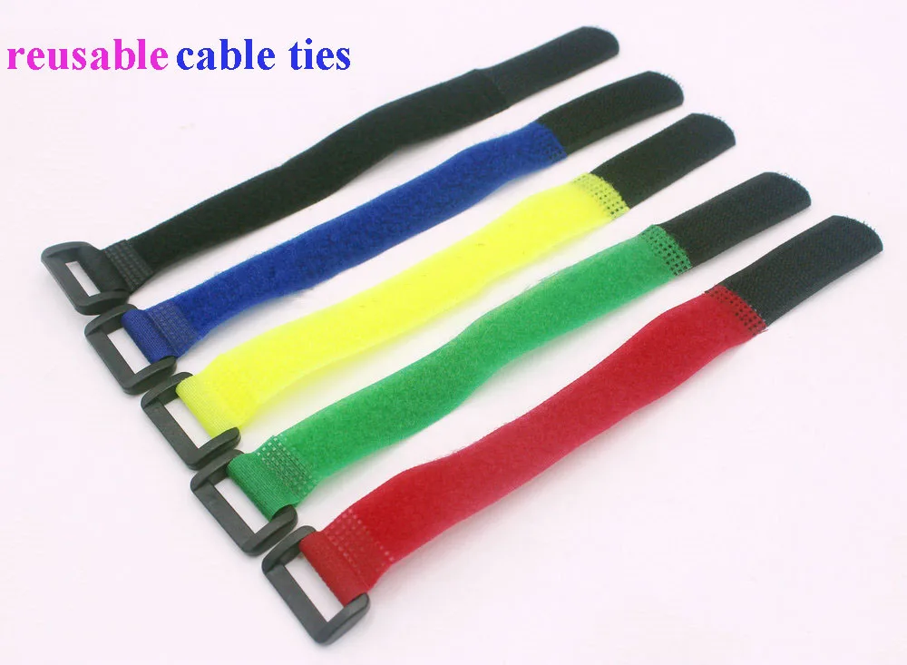 

30pcs Wholesale ties 20*300mm cable tape Nylon Reusable Cable Ties loop hook nylon tie wrap fastener management wire oragnizer