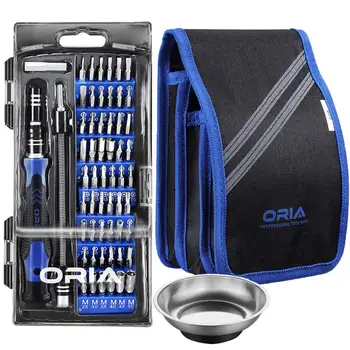 

ORIA Precision Screwdriver Bit Set 80-in-1 Magnetic Screwdriver Kit Repair Tool Kit with Portable Bag Electronics Repair Tool