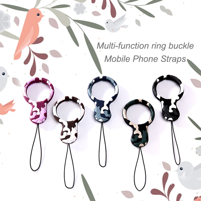 

Camouflage style Silicone Ring Management Organizer for Phone IPhone Samsung Camera GoPro USB Drives Lanyard Keychain Straps